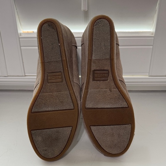 TOMS Taupe Suede Lace-Up Wedge Bootie - Picture 7 of 7